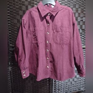 Levi's Corduroy Button Front Maroon Shirt Women's XXL